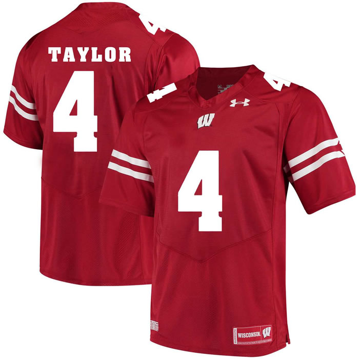 Wisconsin Badgers #4 A.J. Taylor Red College Football Jersey DingZhi